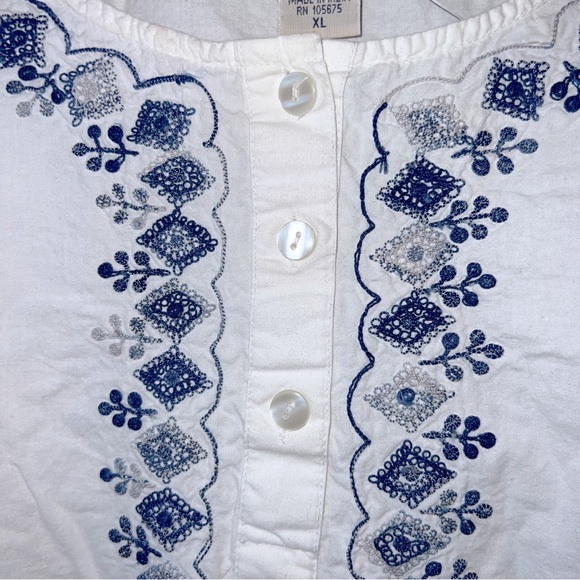 Nantu Famia 100% cotton blouse with embroidery Size XL - Picture 3 of 4